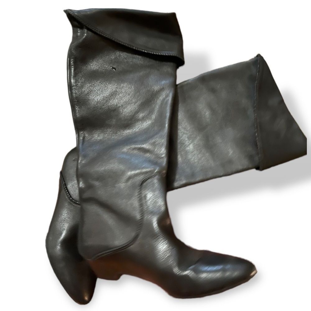 Frye leather folded, over knee style boots